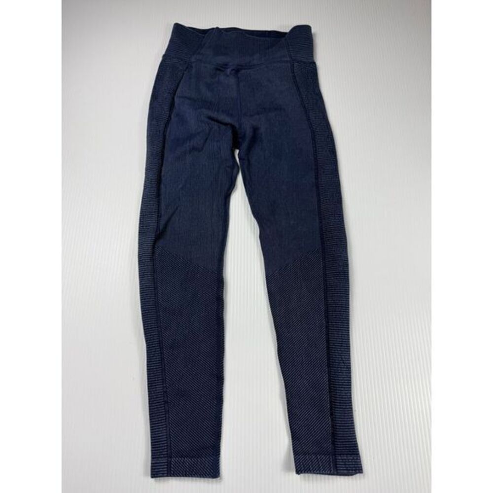 Aerie offline High Waist Athletic Leggings Ribbed Side Panel Pants‎ Navy Blue S